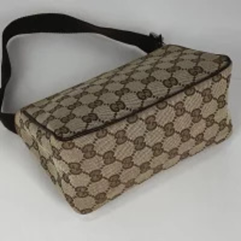 Gucci brown canvas bag tote GG Clutch handbag Brown